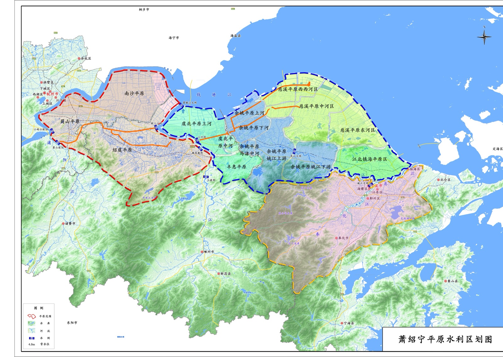 萧绍宁平原水利区划图